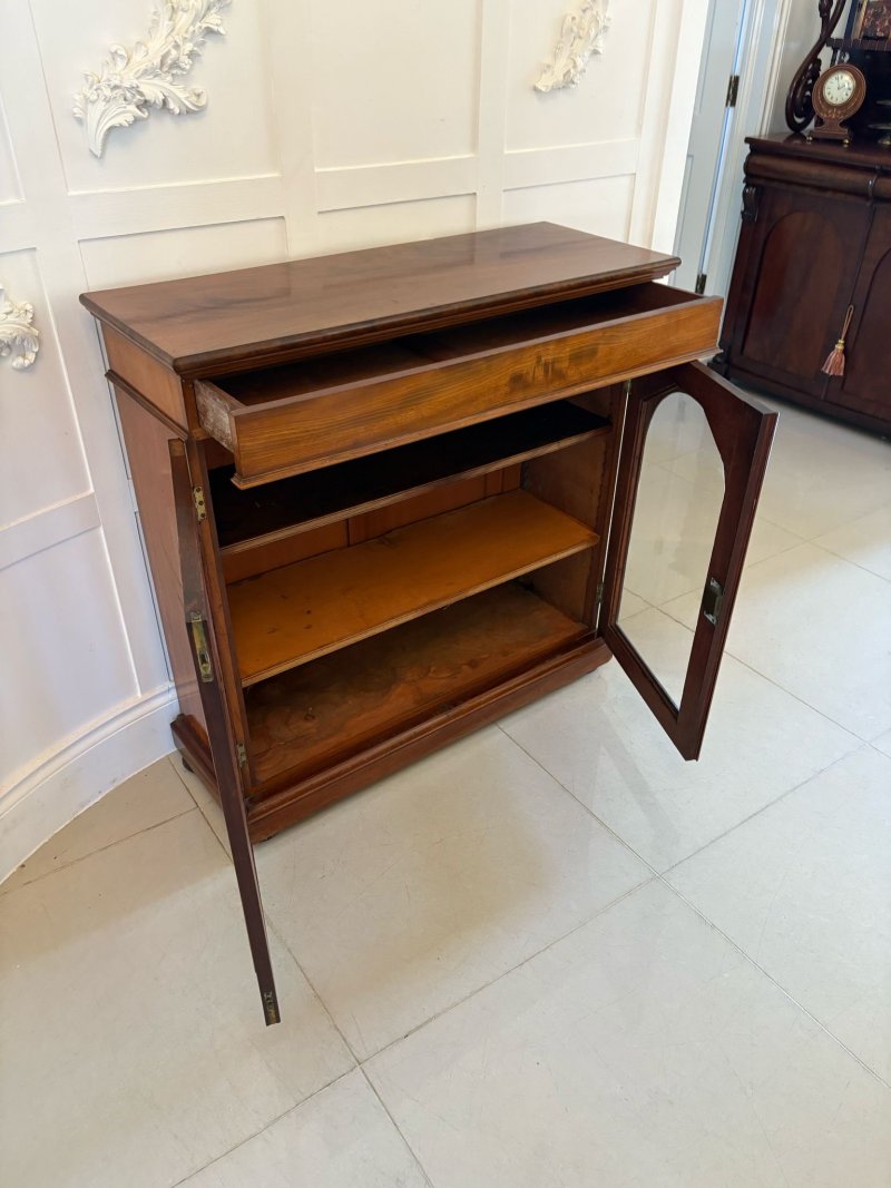Antique Victorian Quality Figured Mahogany Glazed Bookcase - Image 5